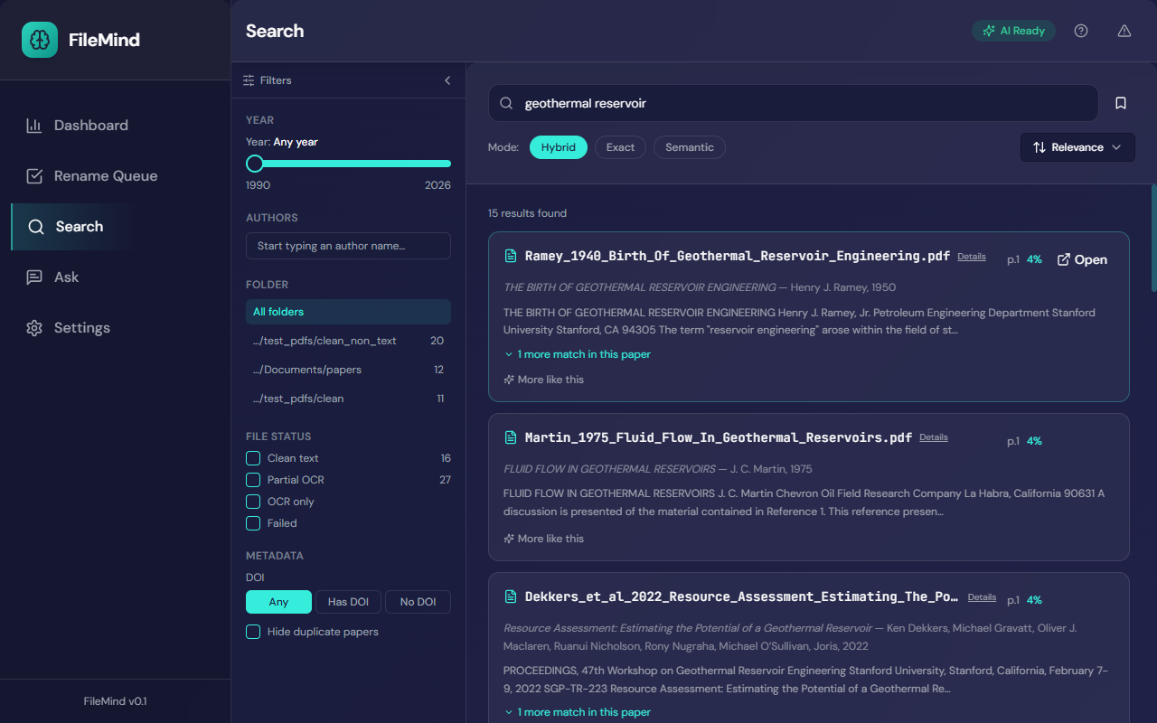 Search Results — FileMind app screenshot